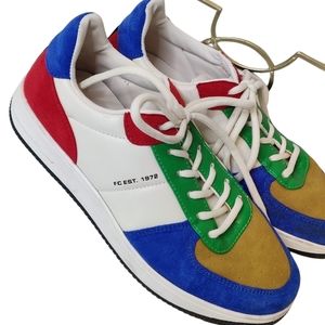 French Connection Color Block Suede Sneakers Dopamine Dressing